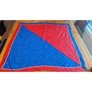 University of Kansas Jayhawks Scarf Vintage Red Blue Mascot Print Square‎ 32x32